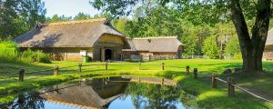 lettland friluftsmuseum panorama 300x120 - Riga, Latvia 09/06/2019 Old Timber House In The Latvian Open Air Ethnographic Museum