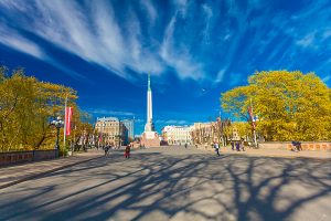 riga frihetsmonumentet 300x200 - Riga, Latvia - May 06, 2017: View Monument To Liberty In Riga -c